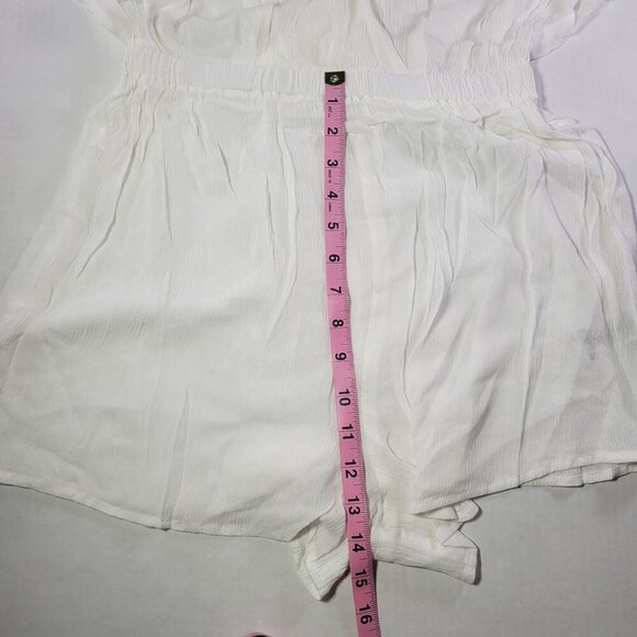 ASOS Design White Sleeveless Lightweight Elastic Waist Coverup Romper Size M - Picture 7 of 10